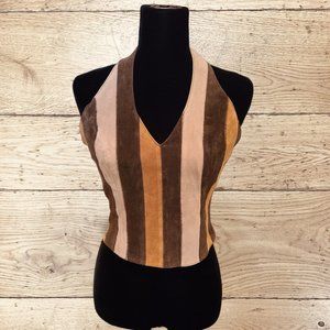 Wilsons Leather Maxima Brown Halter Top Small